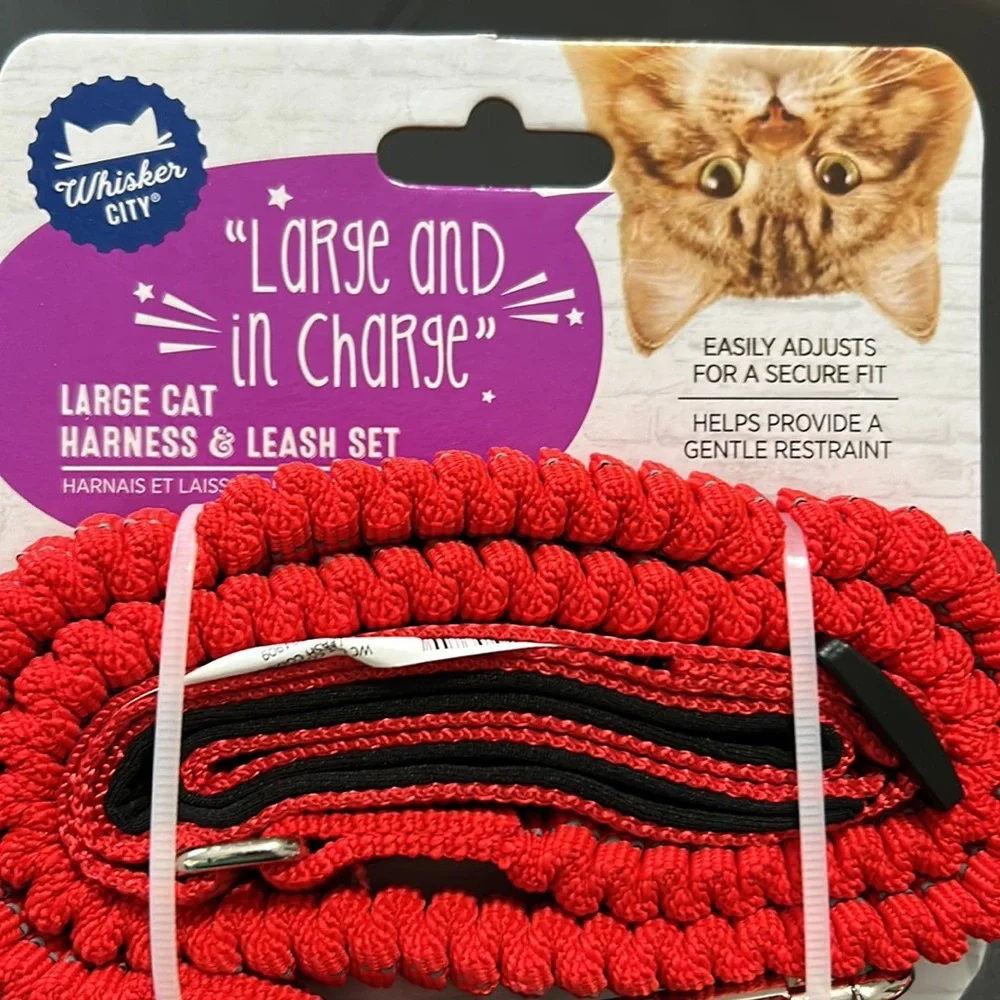 Whisker City Cat Harness with leash, Large